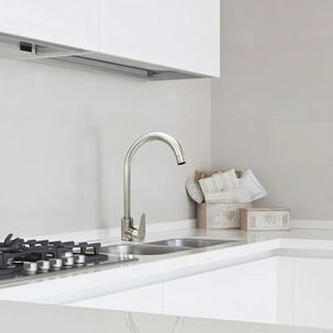 Llave Grifo Monomando Para Lavaplatos Vermont Acero Inoxidable Pmb Inox Satinado Plateado Acero Inoxidable Satinado