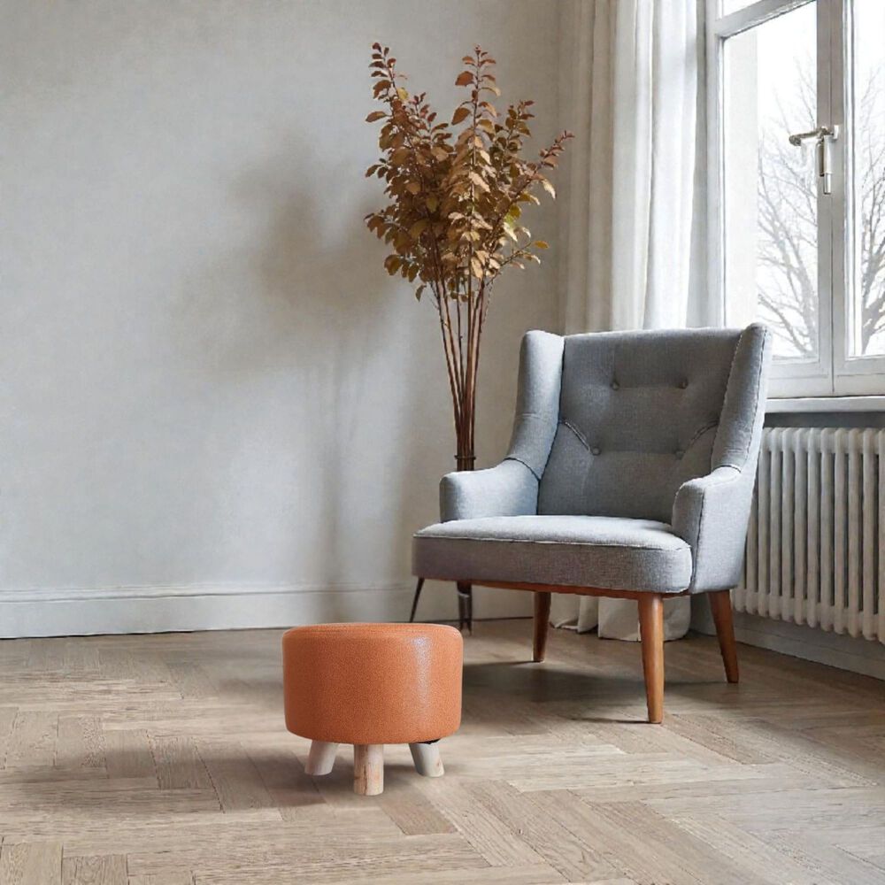 Mini Puff Redondo Tela Naranjo image number 3.0