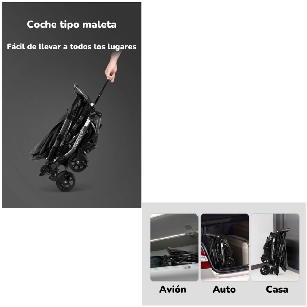 Coche De Paseo Reversible 4 Ruedas 360space Pink Lubabycas image number 4.0