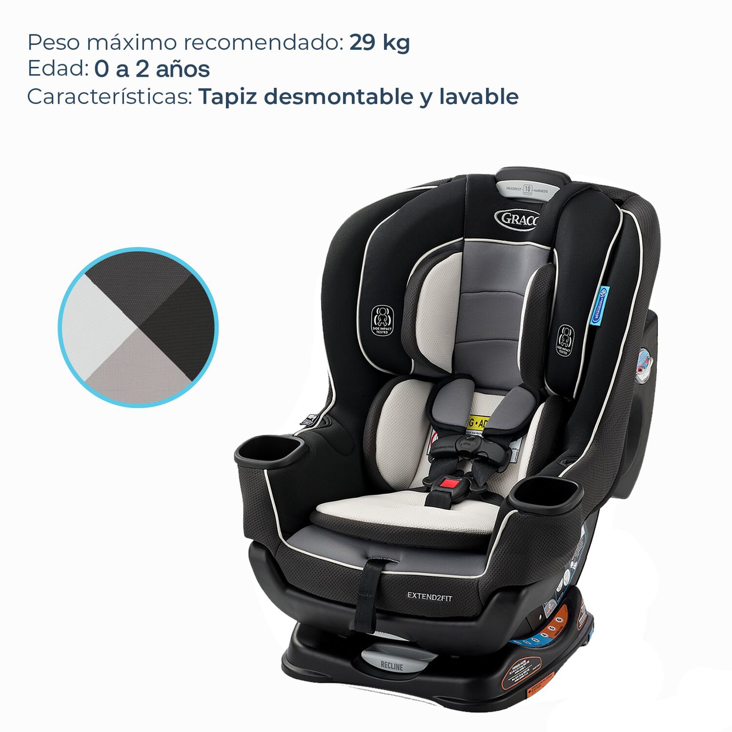 Silla De Auto Bebe Convertible Extend2fit Gotham image number 3.0
