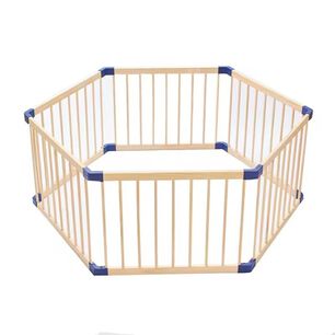 Corral Port&aacute;til De Madera Hexagonal Para Ni&ntilde;os