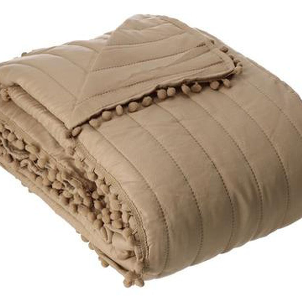 Quilt Andes Pom Pom Taupe 1.5 Plazas image number 2.0