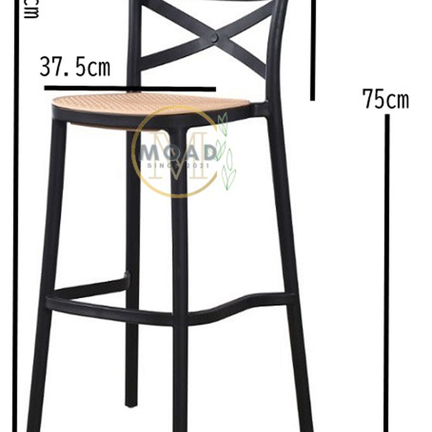 Taburete Alto De Polipropileno 75 Cm Para Barra Y Cocina image number 4.0