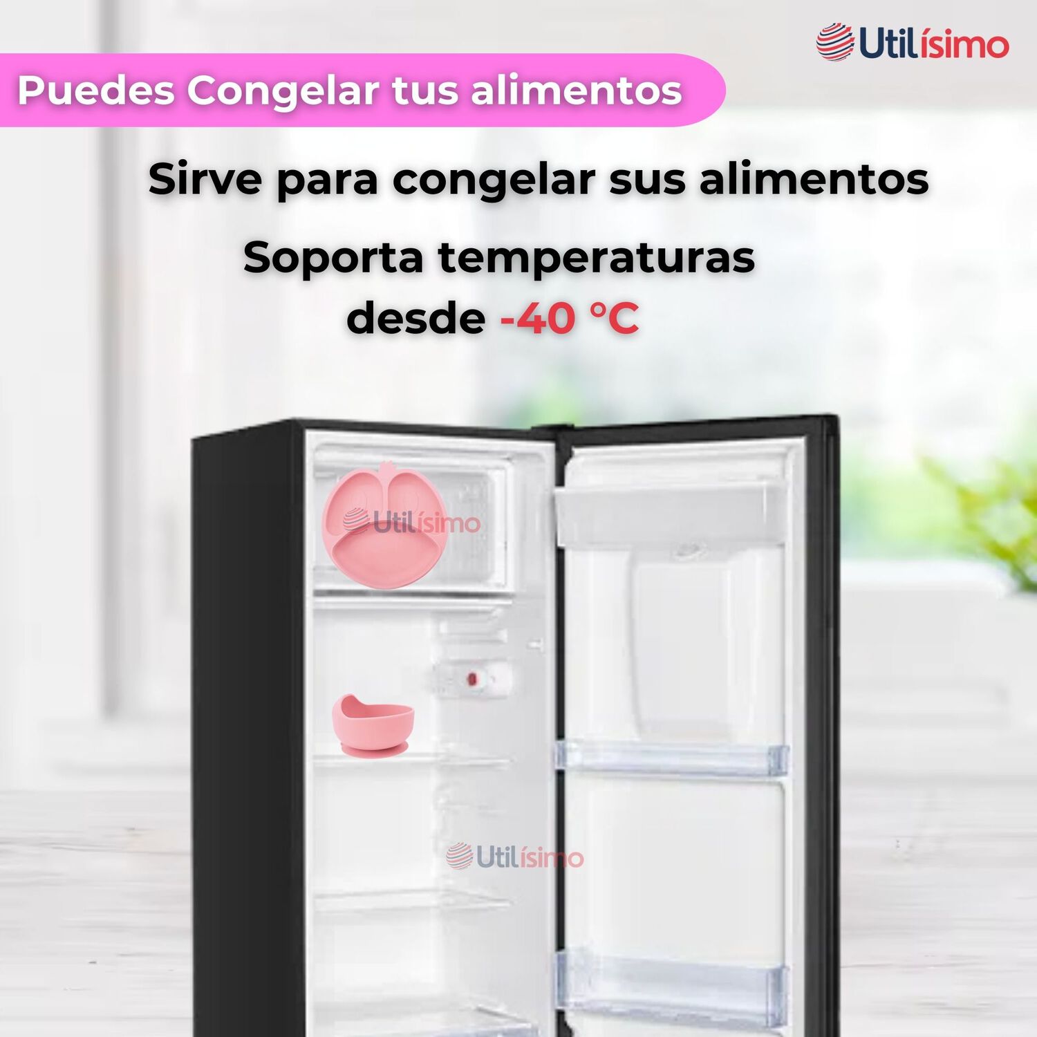 Set De Alimentaci&oacute;n Beb&eacute; Silicona De Formas 6 Piezas Libre Bpa Rosa Claro image number 4.0