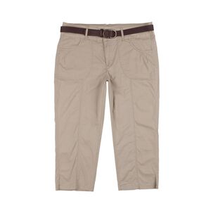 Bermuda Pescador Liso Con Cinturón Tiro Medio Regular Mujer Geeps