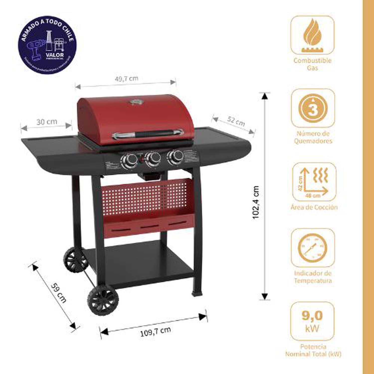 Parrilla A Gas Kansas 3b Red image number 1.0