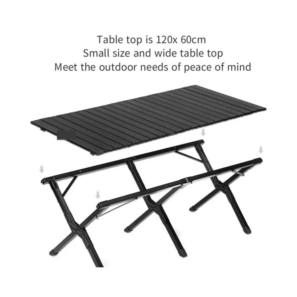 Mesa Plegable Port&aacute;til Camping Black Wild 120x60cm image number 2.0