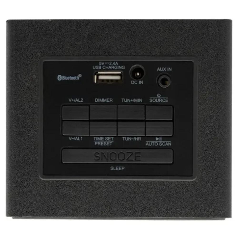 Radio Fm Reloj Led Bluetooth Alarma Negro Par3206bt image number 1.0