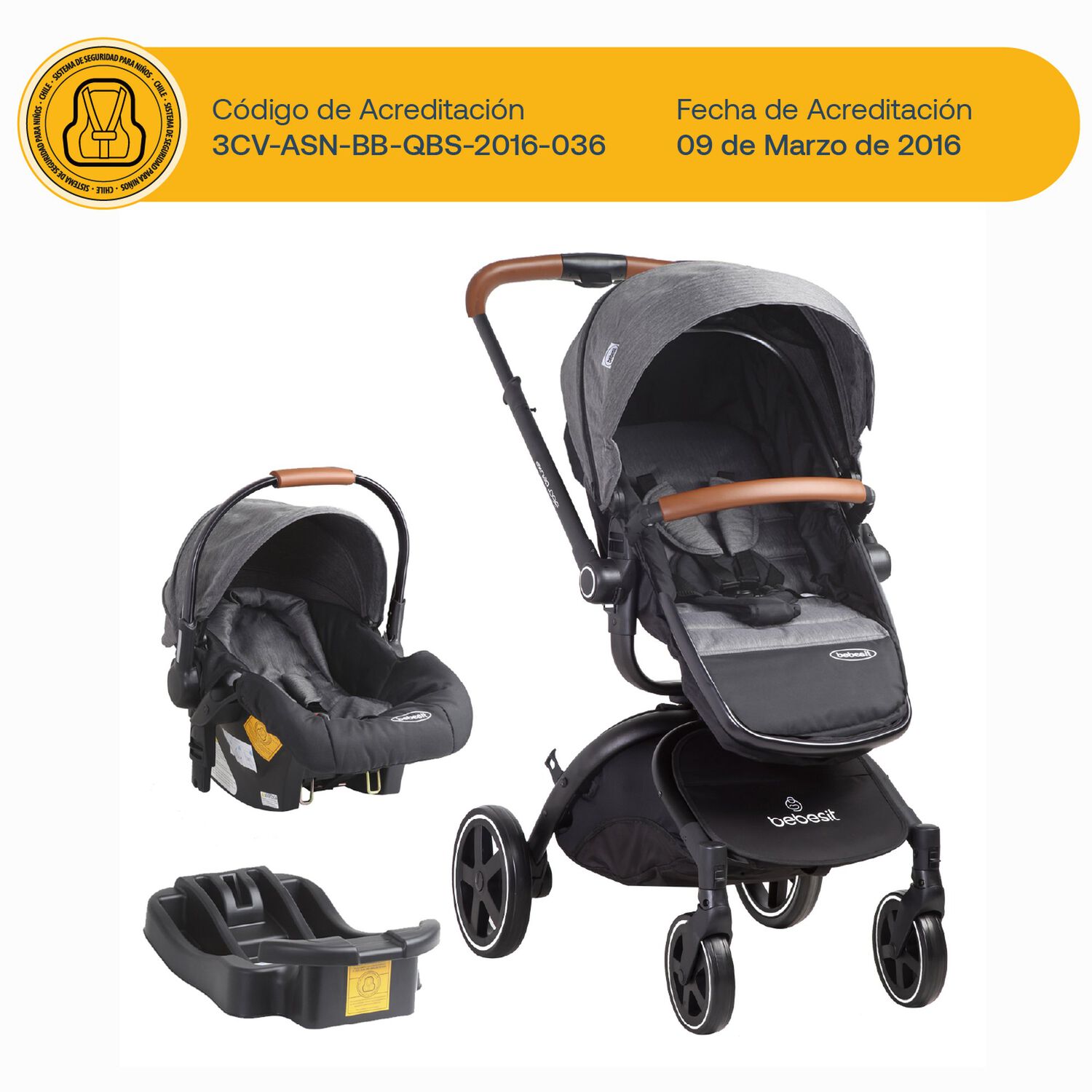 Coche Cuna Travel System Deluxe 360&deg; Sx Gris image number 10.0