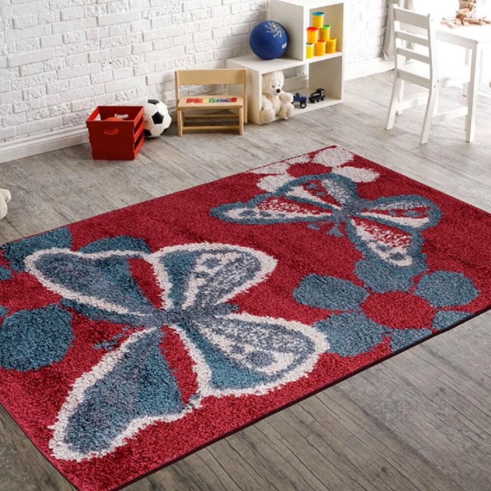 Alfombra Idetex Shaggy Infantil Butterfly / 133x180 Cm image number 0.0