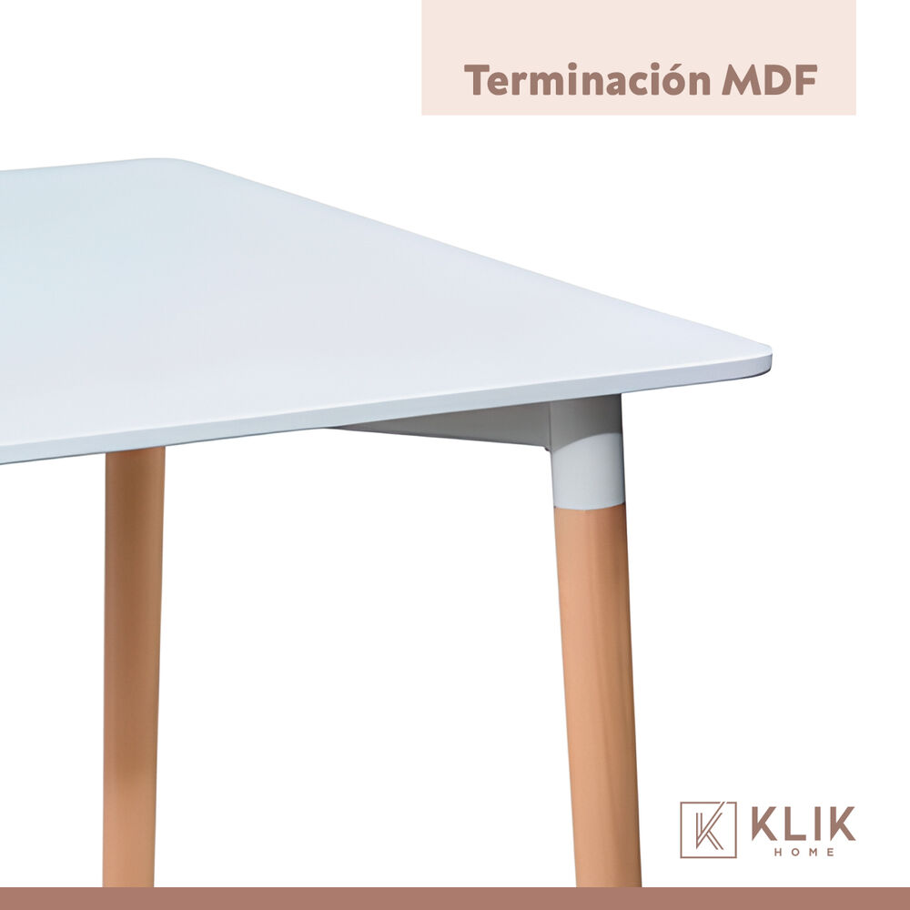 Comedor Mesa Eames Cuadrada Blanca + 4 Sillas Tulip Negras image number 6.0