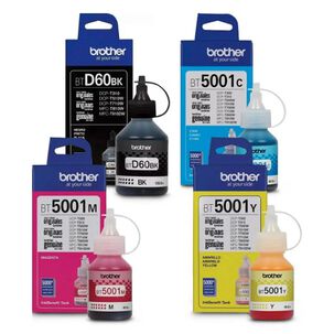 Pack Botellas Brother D60/bt5001 Bk-c-m-y