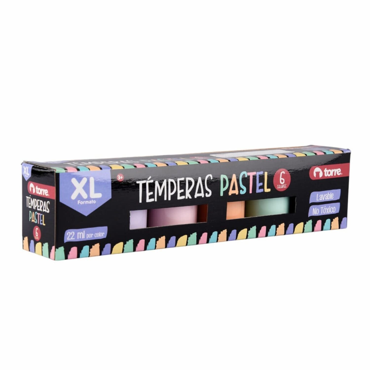 Pack X 4 Cajas T&eacute;mperas 6 Colores Pasteles Torre image number 1.0