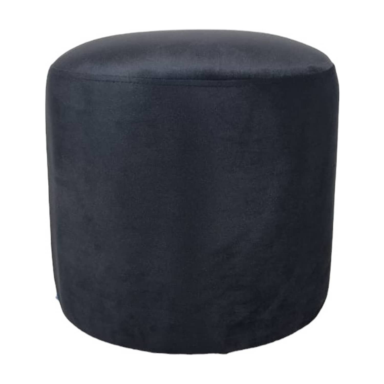 Pouf Redondo Felpa Negra image number 0.0