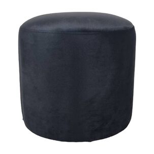 Pouf Redondo Felpa Negra
