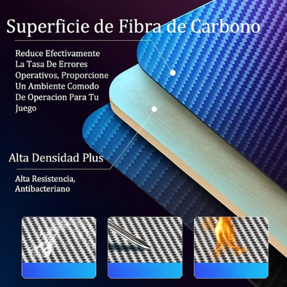 Escritorio Gamer Profesional 140x60x74cm Mesa Con Luces Rgb image number 3.0