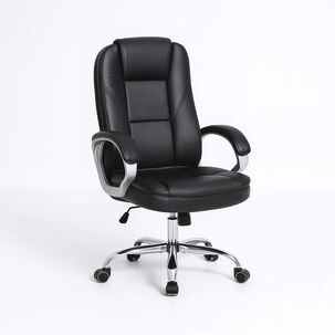 Silla De Oficina Ejecutiva Magnus Cuero Sint&eacute;tico - Negro