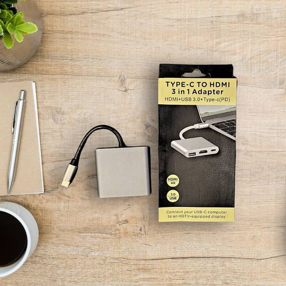 Adaptador Multipuerto 3 En 1 Usb Tipo C 3.0 A Hdmi 4k image number 2.0