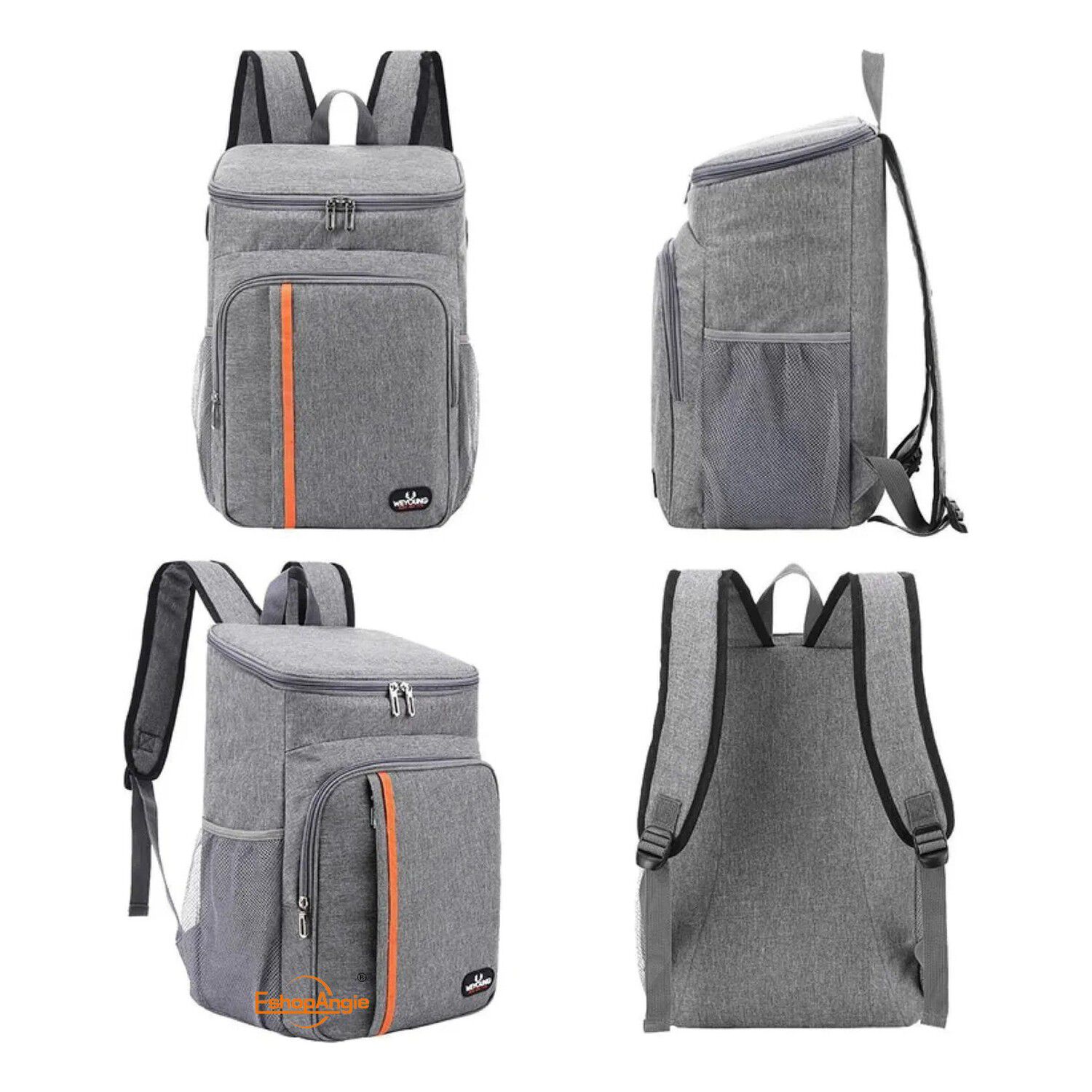 Mochila T&eacute;rmica Grande 18l Gris Impermeable Picnic Almuerzo image number 2.0