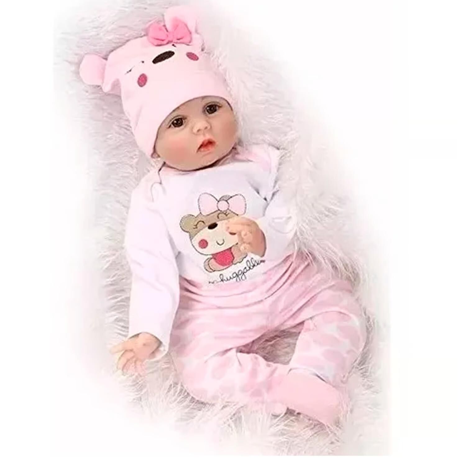 Juguete Mu&ntilde;eca Realista 55cm Pijama Rosado Infantil image number 1.0