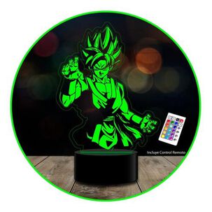 Ilusión Led 3d Goku Pelea Dragon Ball C/remoto Colores