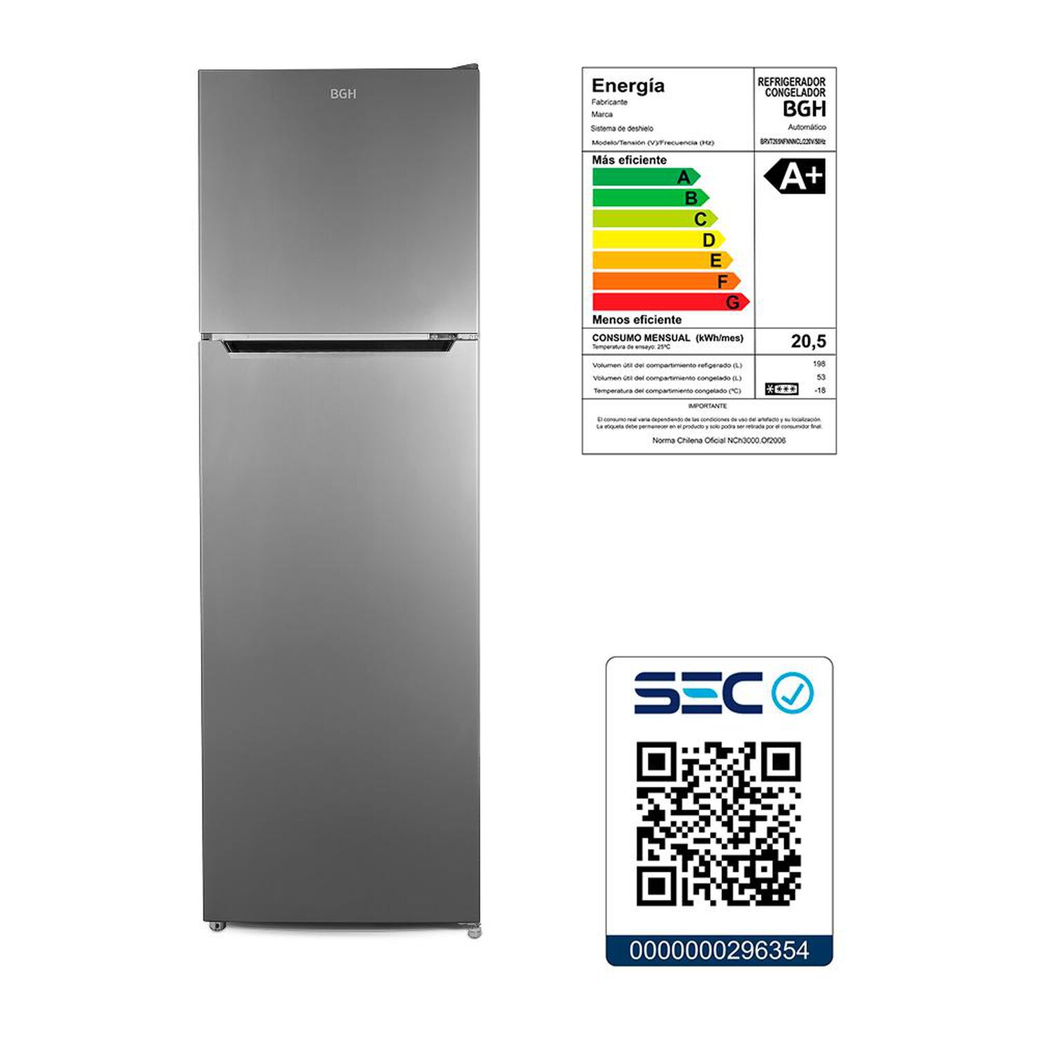 Refrigerador Top Freezer BGH BRVT265 / No Frost / 251 Litros image number 6.0