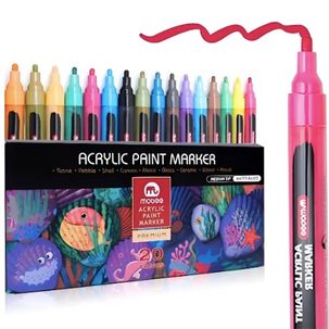 L&aacute;pices Acr&iacute;licos Marcadores 20 Colores Acrylic Paint Marker