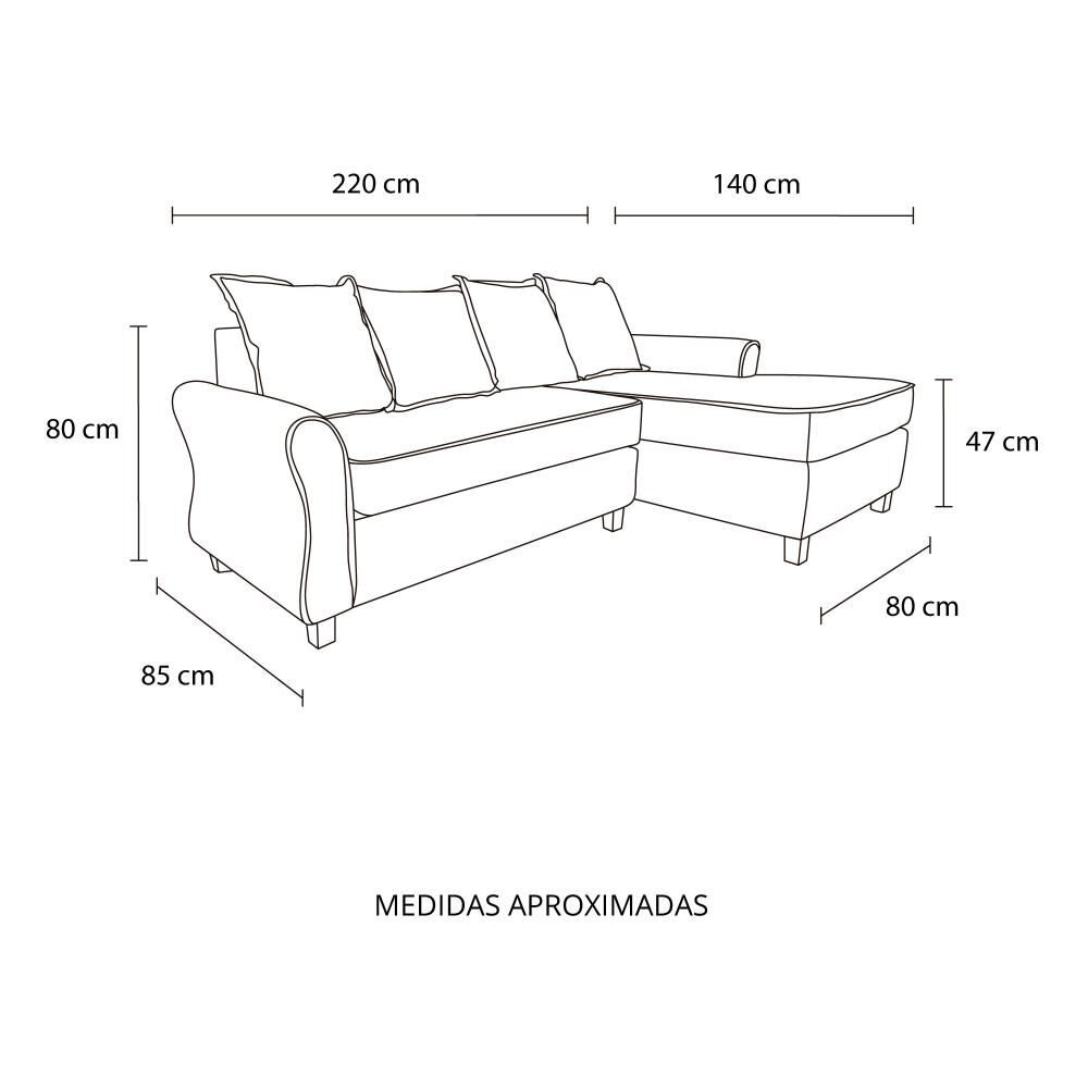 Sof&aacute; Seccional Living Factory Barcelo Derecho / 4 Cuerpos image number 7.0