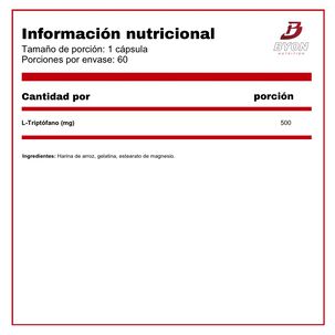 L-tryptophan 500 Mg Triptofano 60 C&aacute;psulas