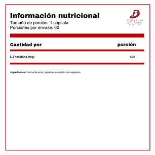 L-tryptophan 500 Mg Triptofano 60 C&aacute;psulas