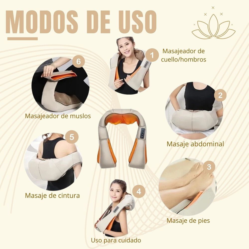 Masajeador Profesional De Espalda Hombro Cuello Relajaci&oacute;n image number 5.0