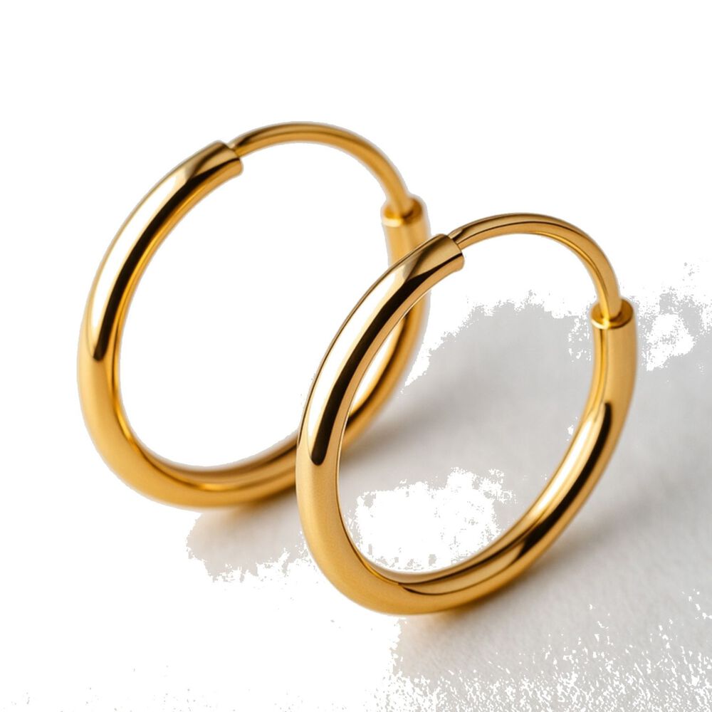 Aros Argolla Tubo 8mm Oro 18k 1.15gr Mujer Cl&aacute;sicas Elegantes image number 0.0