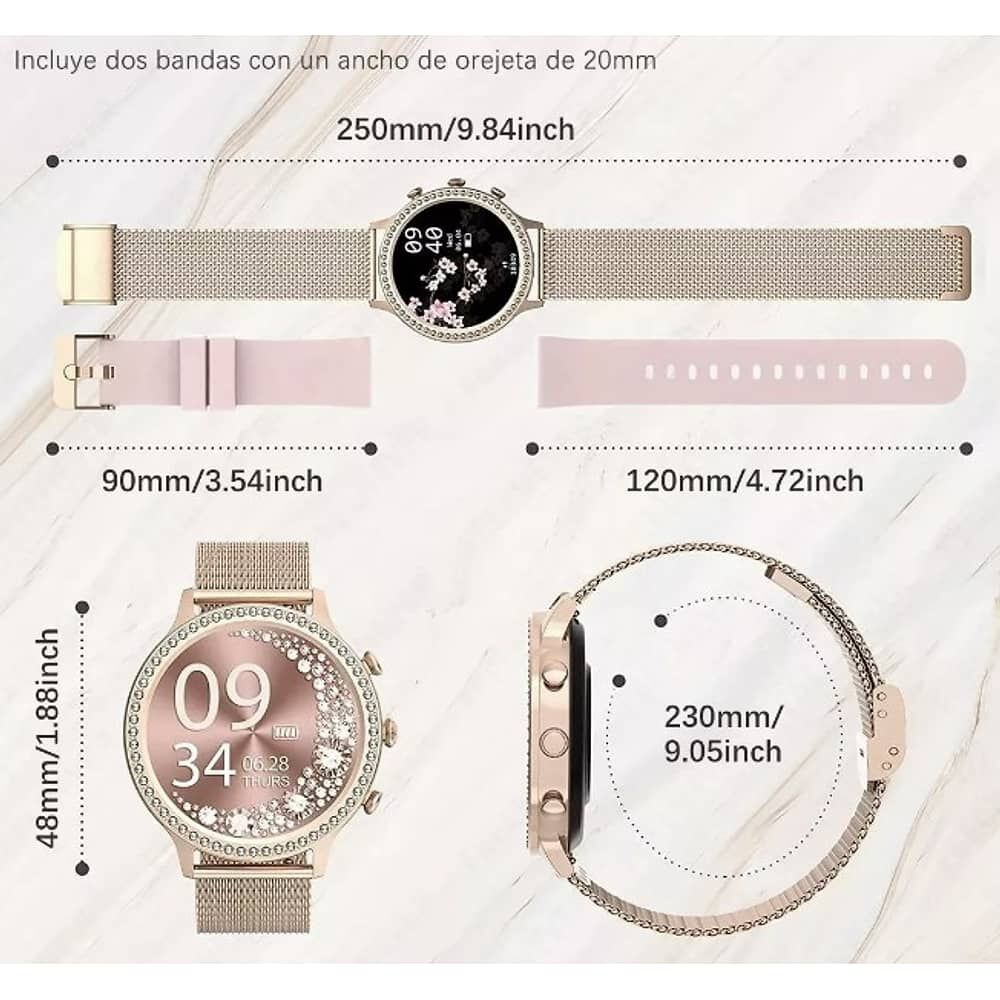 Reloj Inteligente Mujer Elegante Smartwatch Bluetooth Call image number 3.0