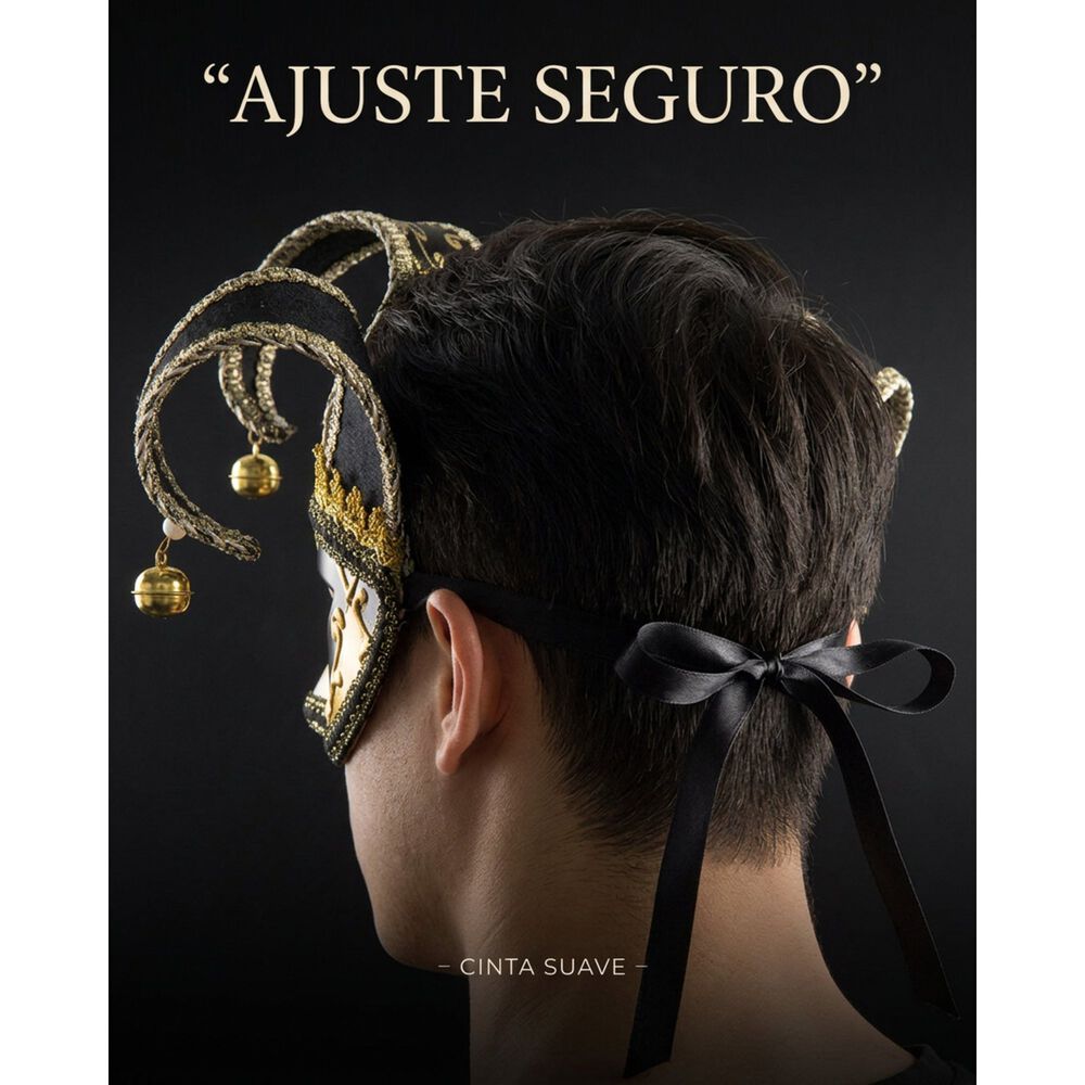 M&aacute;scara Buf&oacute;n Unisex Con Cascabeles Para Fiesta image number 4.0