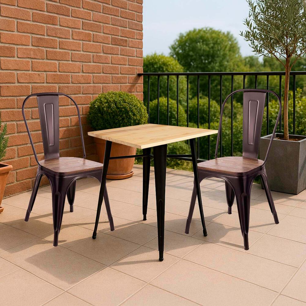 Mesa Metal Tolix Cubierta Madera 70x70 Cm image number 1.0