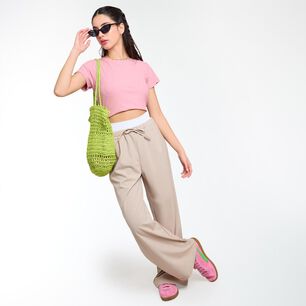 Pantal&oacute;n Doble Pretina Y Amarras Tiro Medio Relax Mujer Freedom