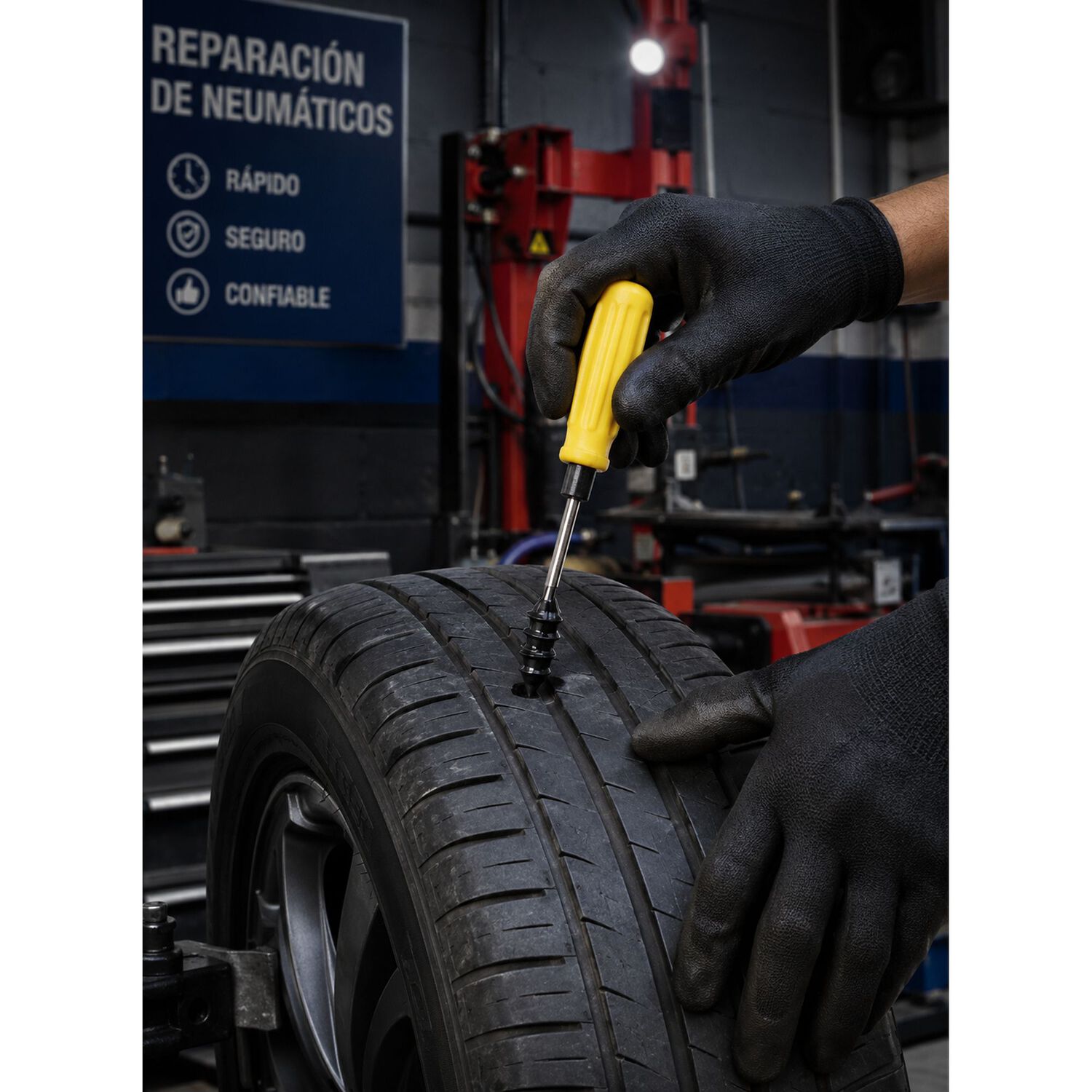 Kit Para Reparar Neumatico 51 Piezas Parche Pinchazo Moto image number 4.0