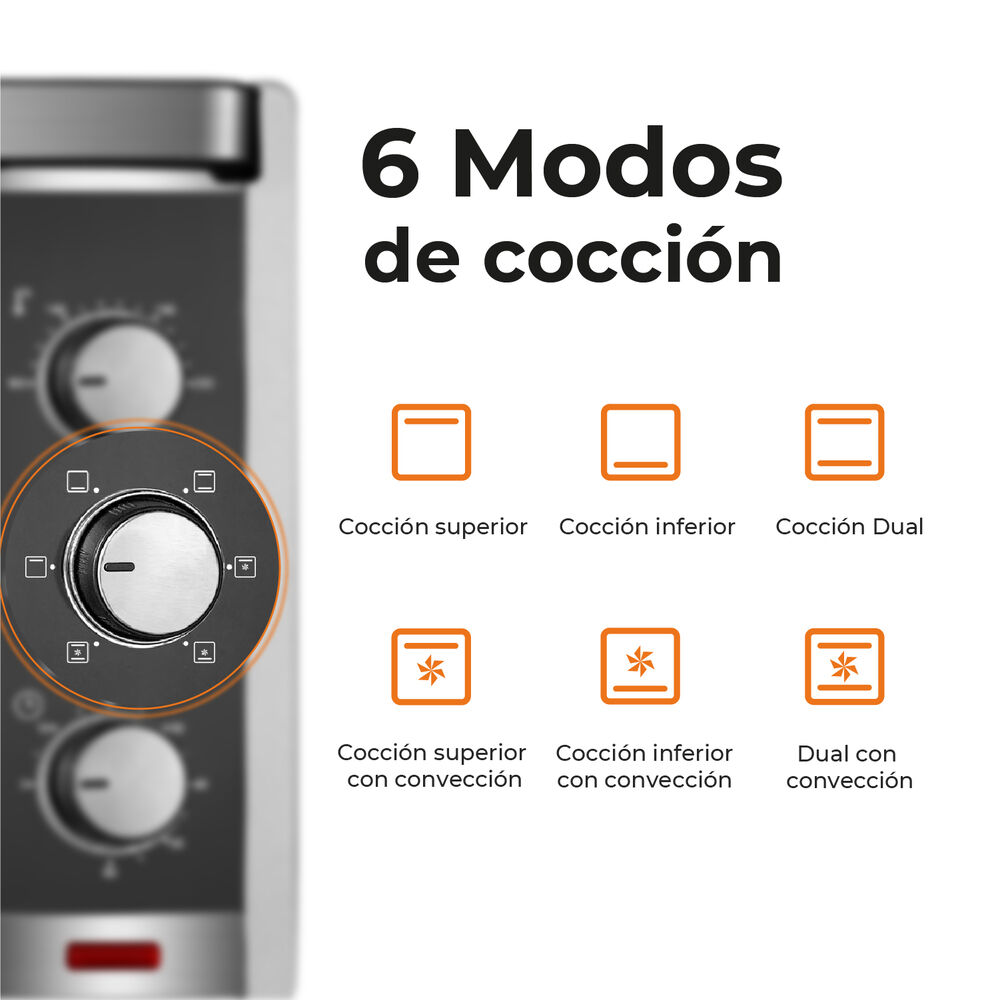 Horno Eléctrico Silver Series 45 Litros Kitchen-it image number 3.0