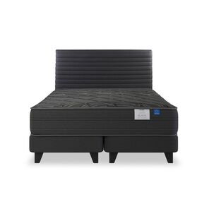 Cama Europea Flex Black / King / Base Dividida + Set De Maderas