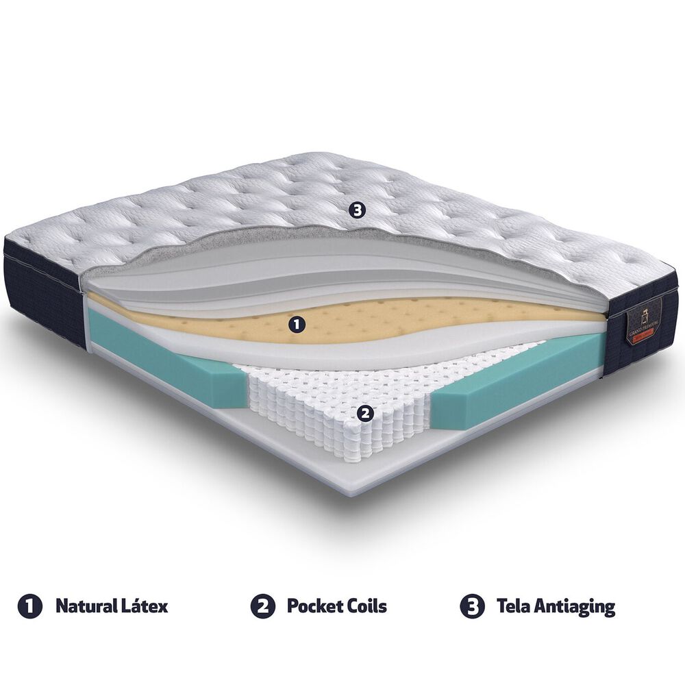 Cama 1 Plaza Colchon Premium Cic - Box 8 Cm Tipo Montessori - Largo 190 Cm - Con Patas Metalicas (gris) image number 6.0
