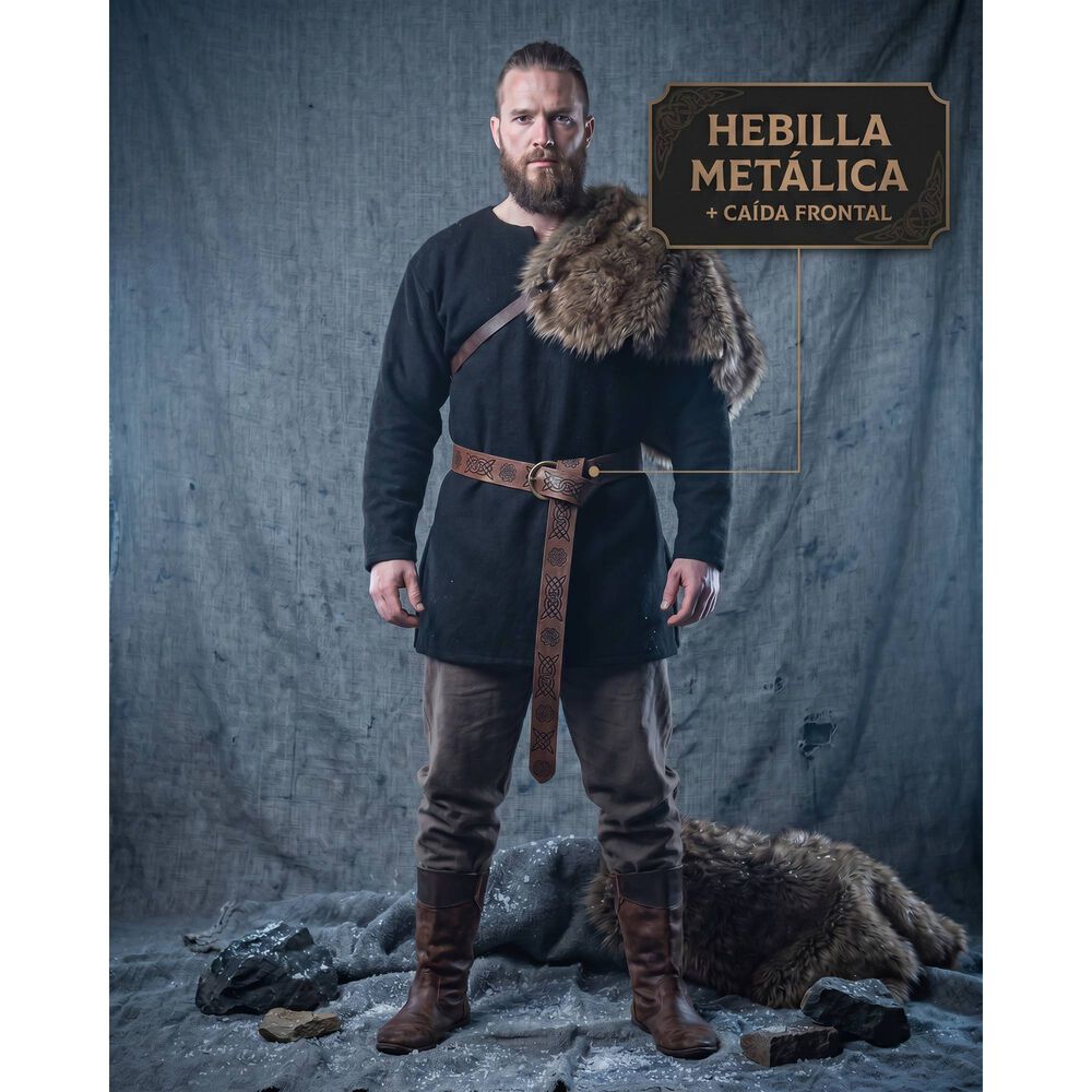 Cinturon Vikingo Medieval De Cuero Pu Accesorio Cosplay image number 3.0
