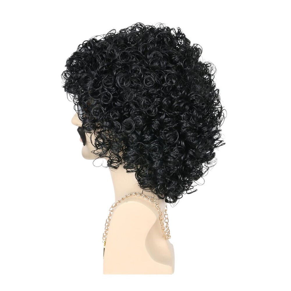 Set Disfraz Afro Retro Hombre Años 80 Onda Disco Pelo image number 9.0