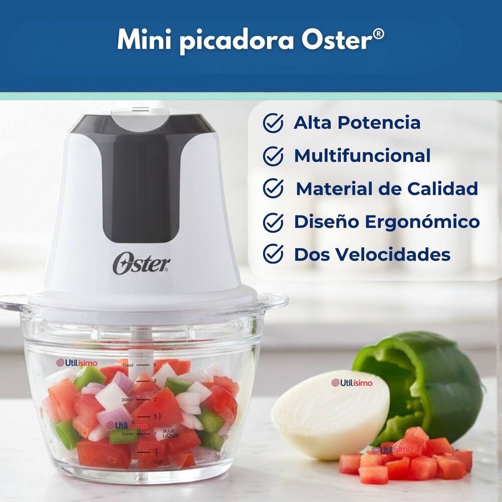 Mini Picadora Oster 3 Tazas Con Taz&oacute;n De Vidrio Fpstfp3340 Versi&oacute;n 2026 image number 1.0