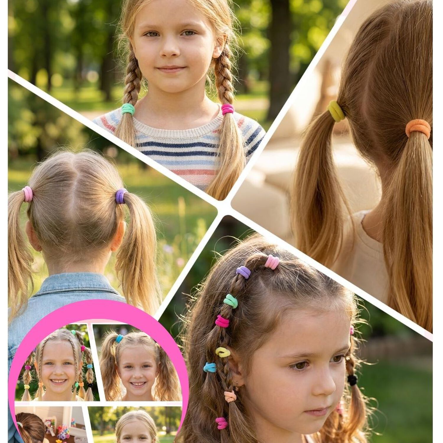 Set De 80 Mini Bandas O Colets El&aacute;sticas Para El Cabello Suaves Y Sin Costuras image number 0.0