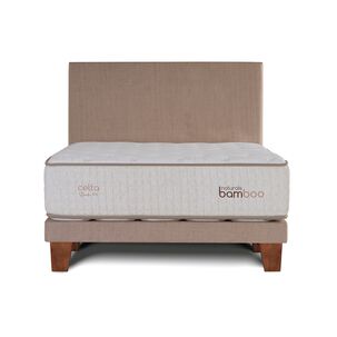 Cama Europea Celta Natural Bamboo / Super King / Base Dividida + Respaldo