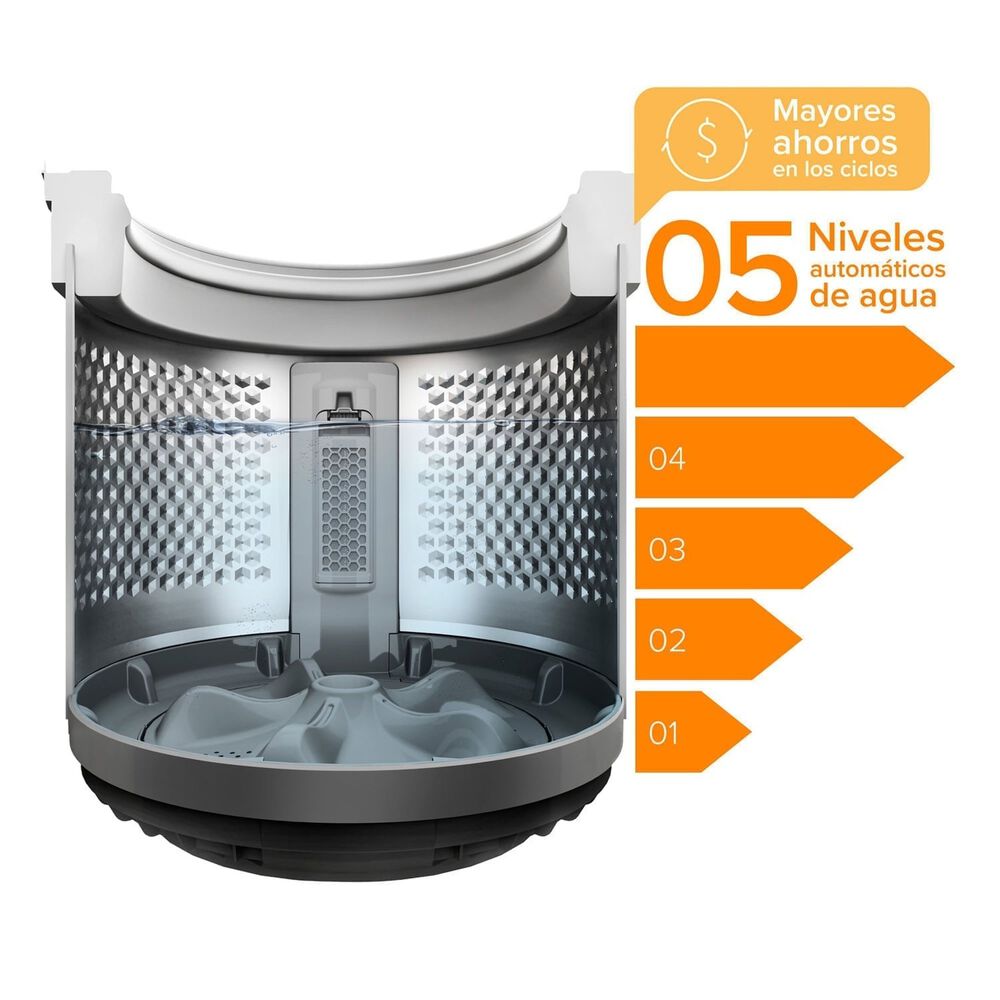 Lavadora Automática 12kg Fuzzy Automático 12 Szg Gris image number 5.0