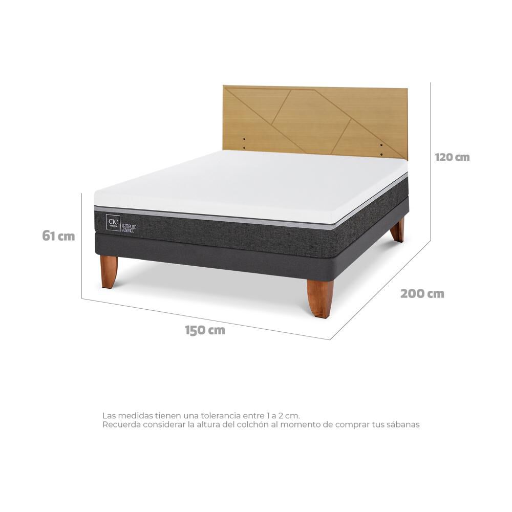 Cama Europea Cic Ortopedic Advance / 2 Plazas / Base Normal + Respaldo image number 3.0