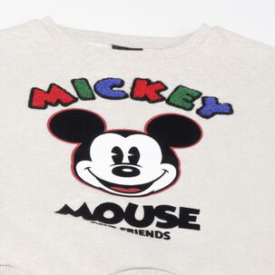 Poler&oacute;n Cerrado Ni&ntilde;o Back Print Mickey Mouse Gris Disney