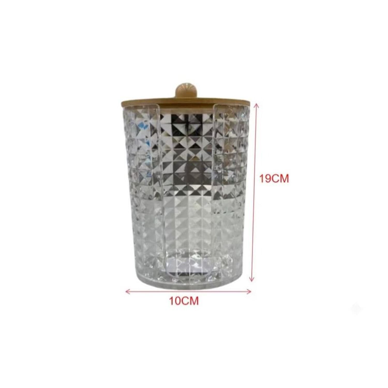 Organizador Cosm&eacute;ticos Acr&iacute;lico Transparente Tapa Cil&iacute;ndrico Rombos image number 1.0