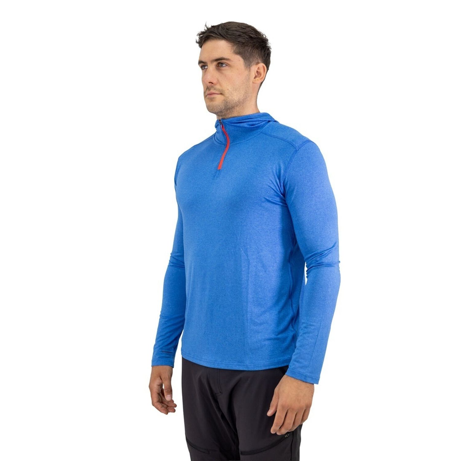 Polera Dry Fit Hw Spx C/ Gorro Manga Larga Hombre Blue image number 1.0